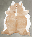 Beige and White XX-Large Brazilian Cowhide Rug 8'0"H x 6'10"W #B29119 by Hudson Hides