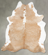 Beige and White XX-Large Brazilian Cowhide Rug 8'0"H x 6'10"W #B29119 by Hudson Hides