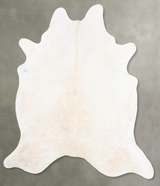 Ivory with Beige XX-Large Brazilian Cowhide Rug 8'1"H x 6'6"W #B29128 by Hudson Hides