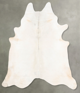 Ivory with Beige XX-Large Brazilian Cowhide Rug 8'5"H x 7'6"W #B29138 by Hudson Hides