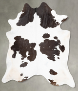 Chocolate and White XX-Large Brazilian Cowhide Rug 7'8"H x 6'8"W #B29167 by Hudson Hides
