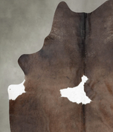 Chocolate and White X-Large Brazilian Cowhide Rug 7'8"H x 6'3"W #B29177 by Hudson Hides
