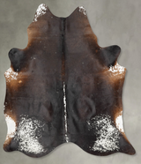 Salt and Pepper Brown XX-Large Brazilian Cowhide Rug 8'3"H x 6'10"W #B29189 by Hudson Hides