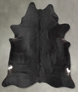 Solid Black XX-Large Brazilian Cowhide Rug 7'6"H x 6'10"W #B29190 by Hudson Hides