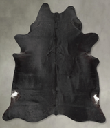 Solid Black XX-Large Brazilian Cowhide Rug 7'6"H x 6'10"W #B29190 by Hudson Hides