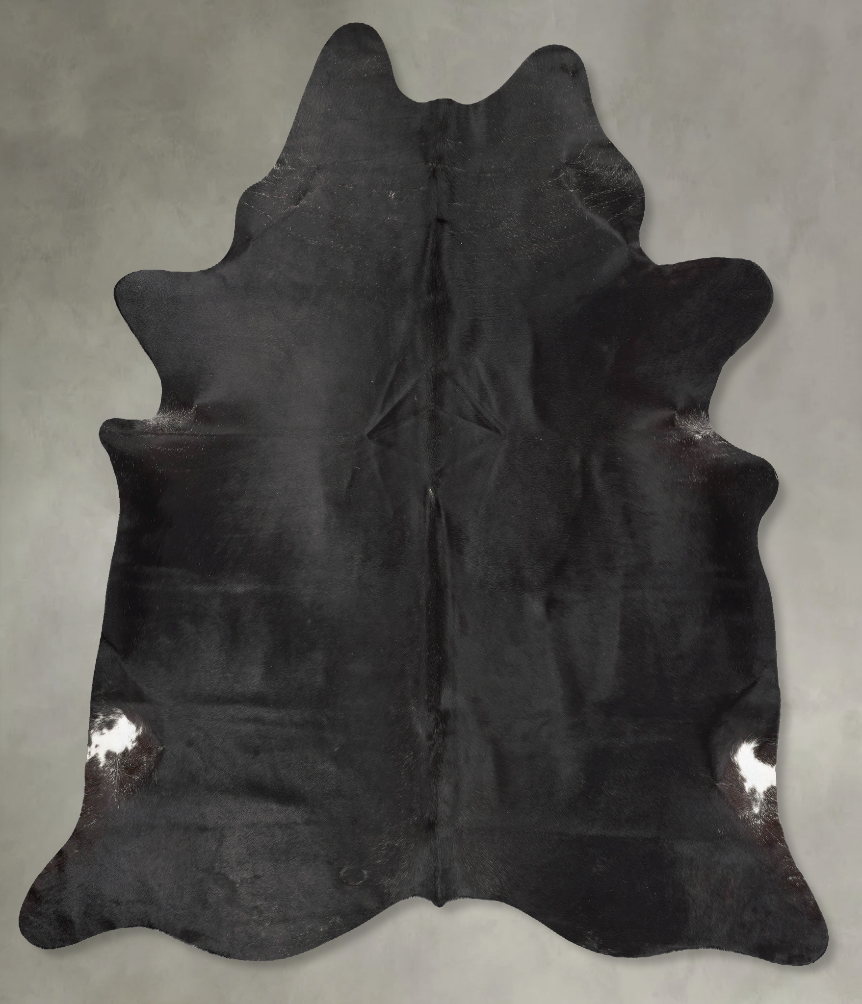 Solid Black Cowhide Rug #B29190