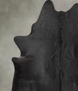 Solid Black XX-Large Brazilian Cowhide Rug 7'6"H x 6'10"W #B29190 by Hudson Hides