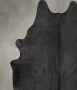 Solid Black XX-Large Brazilian Cowhide Rug 8'5"H x 6'8"W #B29194 by Hudson Hides