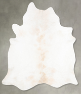 Ivory with Beige XX-Large Brazilian Cowhide Rug 8'5"H x 6'8"W #B29195 by Hudson Hides