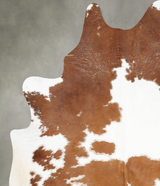 Beige and White X-Large Brazilian Cowhide Rug 8'0"H x 6'2"W #B29198 by Hudson Hides