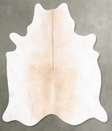 Ivory with Beige X-Large Brazilian Cowhide Rug 7'6"H x 6'8"W #B29199 by Hudson Hides