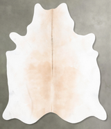 Ivory with Beige X-Large Brazilian Cowhide Rug 7'6"H x 6'8"W #B29199 by Hudson Hides