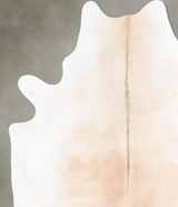 Ivory with Beige X-Large Brazilian Cowhide Rug 7'6"H x 6'8"W #B29199 by Hudson Hides