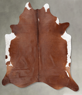 Brown and White Regular XX-Large Brazilian Cowhide Rug 7'11"H x 7'1"W #B29203 by Hudson Hides