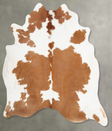 Beige and White X-Large Brazilian Cowhide Rug 7'2"H x 6'7"W #B29205 by Hudson Hides