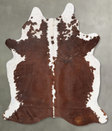 Brown and White Regular X-Large Brazilian Cowhide Rug 7'8"H x 6'4"W #B29218 by Hudson Hides