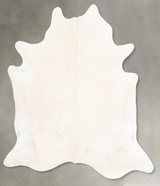Ivory with Beige XX-Large Brazilian Cowhide Rug 8'0"H x 7'0"W #B29222 by Hudson Hides