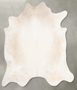 Ivory with Beige X-Large Brazilian Cowhide Rug 7'0"H x 6'9"W #B29230 by Hudson Hides