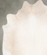 Ivory with Beige X-Large Brazilian Cowhide Rug 7'0"H x 6'9"W #B29230 by Hudson Hides