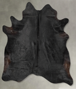 Solid Black XX-Large Brazilian Cowhide Rug 7'7"H x 6'8"W #B29234 by Hudson Hides