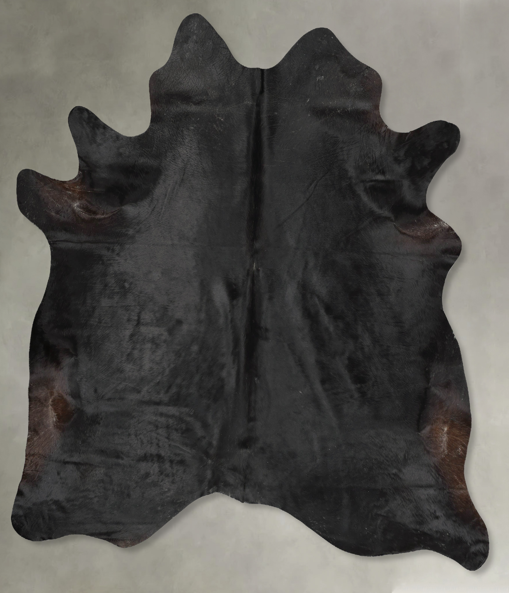 Solid Black Cowhide Rug #B29234