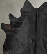 Solid Black XX-Large Brazilian Cowhide Rug 7'7"H x 6'8"W #B29234 by Hudson Hides