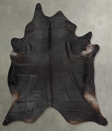 Solid Black XX-Large Brazilian Cowhide Rug 8'3"H x 7'1"W #B29236 by Hudson Hides