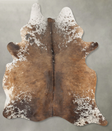 Salt and Pepper Brown XX-Large Brazilian Cowhide Rug 8'6"H x 6'3"W #B29240 by Hudson Hides