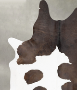 Chocolate and White XX-Large Brazilian Cowhide Rug 8'1"H x 6'5"W #B29246 by Hudson Hides