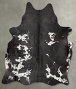 Salt and Pepper Black X-Large Brazilian Cowhide Rug 7'11"H x 6'3"W #B29247 by Hudson Hides