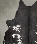 Salt and Pepper Black X-Large Brazilian Cowhide Rug 7'11"H x 6'3"W #B29247 by Hudson Hides