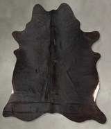 Solid Black XX-Large Brazilian Cowhide Rug 8'0"H x 6'4"W #B29258 by Hudson Hides