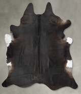 Solid Black XX-Large Brazilian Cowhide Rug 8'3"H x 7'8"W #B29272 by Hudson Hides
