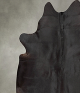 Solid Black XX-Large Brazilian Cowhide Rug 8'1"H x 6'11"W #B29282 by Hudson Hides
