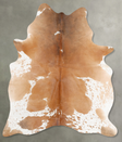Beige and White X-Large Brazilian Cowhide Rug 7'9"H x 5'10"W #B29283 by Hudson Hides
