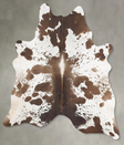 Chocolate and White XX-Large Brazilian Cowhide Rug 8'3"H x 6'11"W #B29284 by Hudson Hides