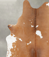 Brown and White XX-Large Brazilian Cowhide Rug 7'9"H x 6'5"W #B29285 by Hudson Hides