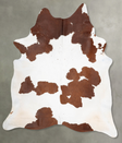 Brown and White XX-Large Brazilian Cowhide Rug 8'1"H x 6'7"W #B29286 by Hudson Hides