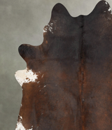 Chocolate and White XX-Large Brazilian Cowhide Rug 8'8"H x 7'11"W #B29294 by Hudson Hides