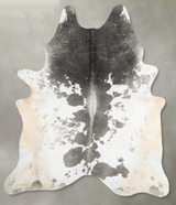 Salt and Pepper Black XX-Large Brazilian Cowhide Rug 9'2"H x 6'11"W #B29319 by Hudson Hides