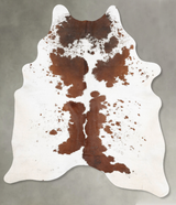 Brown and White X-Large Brazilian Cowhide Rug 7'10"H x 5'11"W #B29320 by Hudson Hides