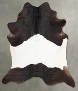 Chocolate and White XX-Large Brazilian Cowhide Rug 8'2"H x 7'1"W #B29327 by Hudson Hides