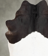 Chocolate and White XX-Large Brazilian Cowhide Rug 8'2"H x 7'1"W #B29327 by Hudson Hides