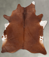 Brown and White Regular X-Large Brazilian Cowhide Rug 7'7"H x 6'2"W #B29334 by Hudson Hides