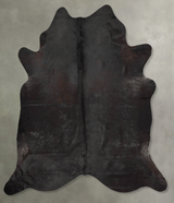 Solid Black XX-Large Brazilian Cowhide Rug 8'1"H x 6'11"W #B29356 by Hudson Hides