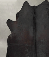Solid Black XX-Large Brazilian Cowhide Rug 8'1"H x 6'11"W #B29356 by Hudson Hides