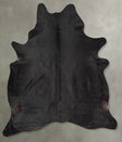 Solid Black XX-Large Brazilian Cowhide Rug 7'8"H x 6'9"W #B29357 by Hudson Hides