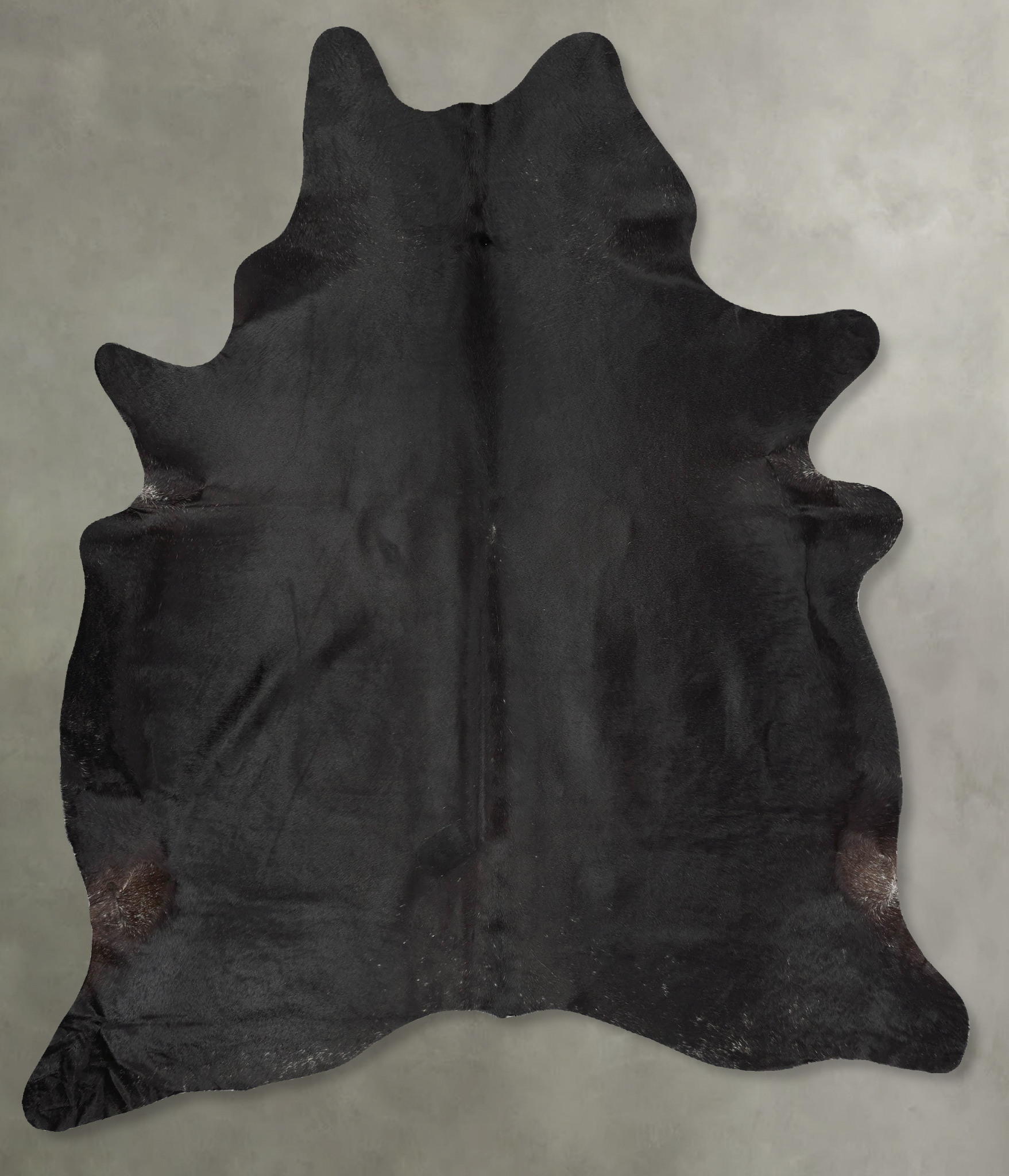 Solid Black Cowhide Rug #B29357