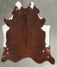 Brown and White Regular XX-Large Brazilian Cowhide Rug 7'10"H x 6'10"W #B29361 by Hudson Hides