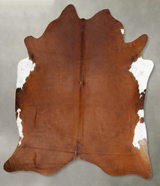 Brown and White Regular XX-Large Brazilian Cowhide Rug 8'3"H x 7'2"W #B29362 by Hudson Hides